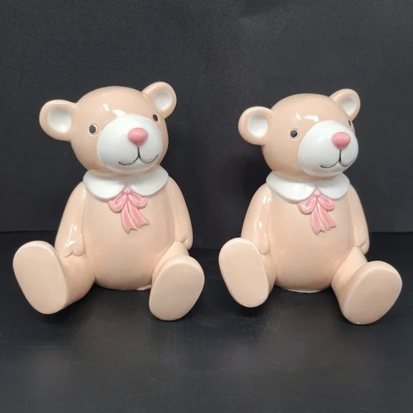 Vintage Boookends Ceramic Hand Painted Teddy Bear Bookends Book Stopper - Picture 3 of 9